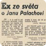 Wyciąg z reakcji europejskich gazet na czyn Jana Palacha, tygodnik Zítřek (Jutro), 29 stycznia 1969 r. Źródło: Muzeum Narodowe)