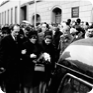 Photo: in the middle Libuše Palachová, on the left Jiří Palach, next to him his wife Ilona, 25 January 1969 (Source: ABS)