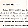 A letter requesting a contribution for building of a Jan Palach monument in Všetaty, April 1969 (Source: ABS)
